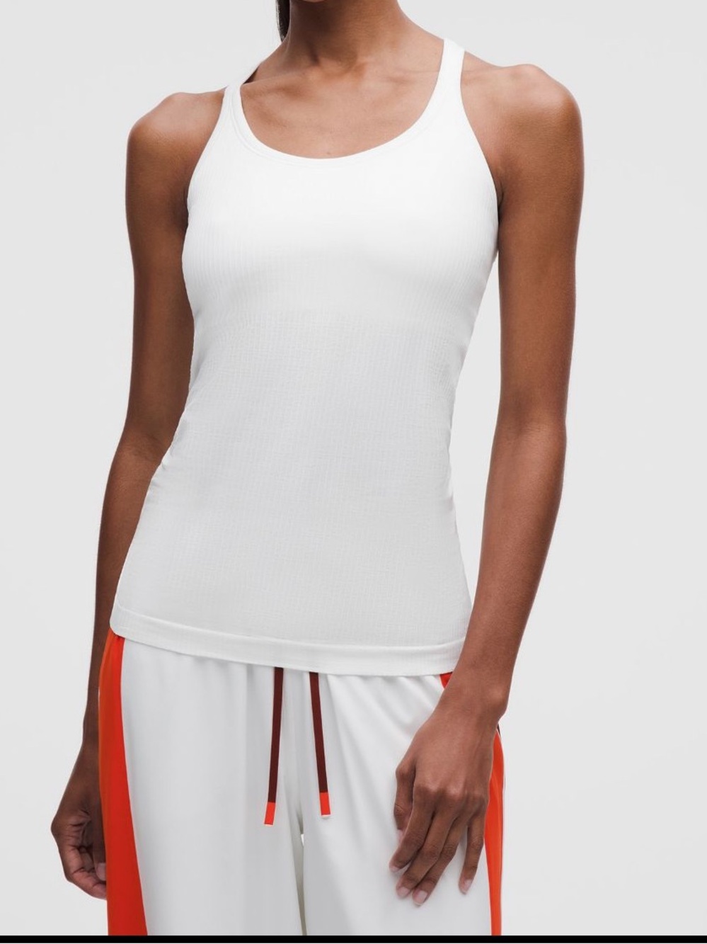 Lululemon Ebb to Street Ribbed Tank Top White | Built-In Bra | Size 12